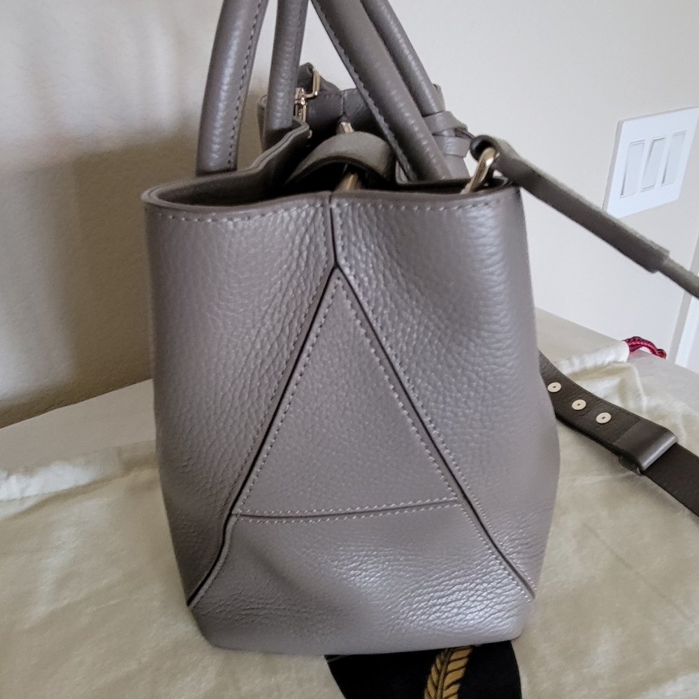 Aspinal Of London. Midi London Tote.Elegant Gray Leather Tote Bag - Picture 4 of 7